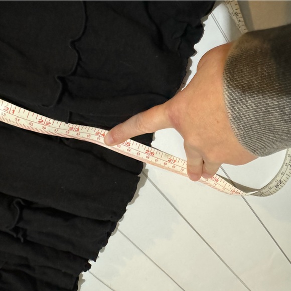 Loft NWT Long Modest Black Hersey Knit Lettuce Hem Midi Skirt Women’s XS‎ Prtite - Picture 6 of 6